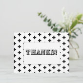 Carte de remerciements monochromatique - Carte pla (Debout devant)