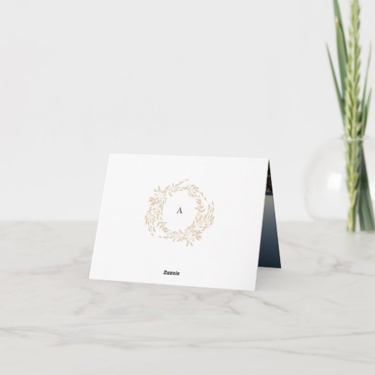 Carte De Remerciements Monogram Crest classique Mariage élégant (Dos)