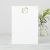 Carte De Remerciements Monogram Greenery Wreath & Bow (Debout devant)