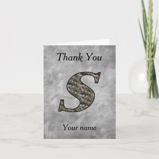 Carte De Remerciements Monogram Initial S Hydrangea Flowers Personalized (Devant)