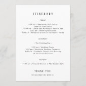 Carte De Remerciements Monogram Wedding Welcome Insert with Program (Dos)