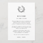 Carte De Remerciements Monogram Wedding Welcome Insert with Program (Devant)