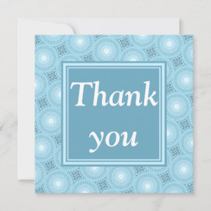Carte De Remerciements Monogramme ange bleu cercles motif