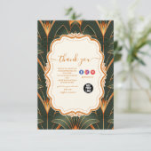 Carte De Remerciements Monogramme Art déco vintage (Debout devant)