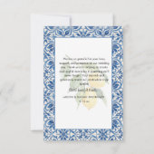 Carte De Remerciements Monogramme bleu méditerranéen Citron Mariage (Dos)