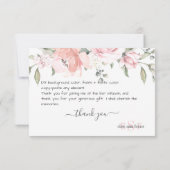 Carte De Remerciements Monogramme Blush Dusty Rose Aquarelle Fleurs (Dos)