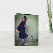 Carte De Remerciements Monogramme classique A Graduation Cap Photo modern (Dos)