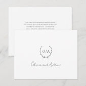 Carte De Remerciements Monogramme classique Cimier de couronne de couronn (Devant / Derrière)