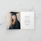 Carte De Remerciements Monogramme classique K Graduation Cap Photo modern (Intérieur)
