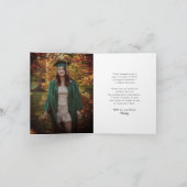 Carte De Remerciements Monogramme classique M Graduation Cap Photo Modern (Intérieur)