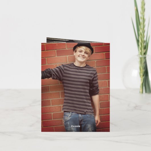 Carte De Remerciements Monogramme classique Y Graduation Cap Photo modern (Dos)