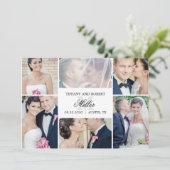 Carte De Remerciements Monogramme Collage de couleur modifiable juste car (Debout devant)