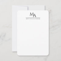 Monogramme de couple noir blanc élégant moderne