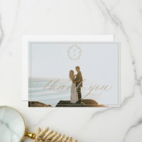 Monogramme de crête beige vintage Photo Mariage