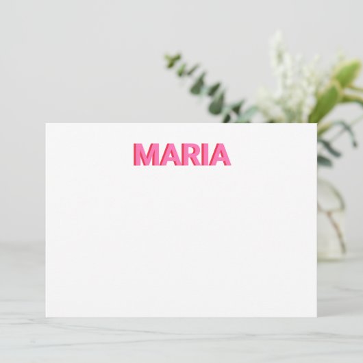 Carte De Remerciements Monogramme d'ombre personnalisé rose initial (Debout devant)