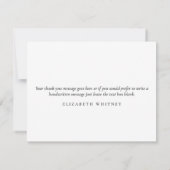 Carte De Remerciements Monogramme d'or moderne Entreprise de verdure (Dos)