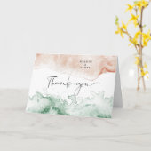 carte de remerciements monogramme du mariage de la (Fleur jaune)