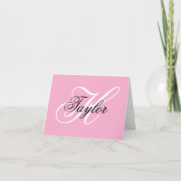 Monogramme fantaisie noir et blanc Rose