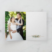 Carte De Remerciements Monogramme floral de Noël tout simplement élégant (Intérieur)