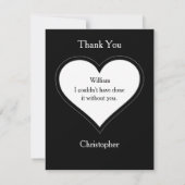 Carte De Remerciements Monogramme Groomsman + Nom Cool de script classiqu (Dos)