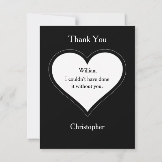 Carte De Remerciements Monogramme Groomsman + Nom Cool de script classiqu (Dos)