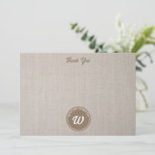 Carte De Remerciements Monogramme initial du Motif de l'ours mou (Debout devant)