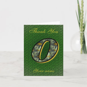 Carte De Remerciements Monogramme Initiale O Marguerites Art Personnalisé