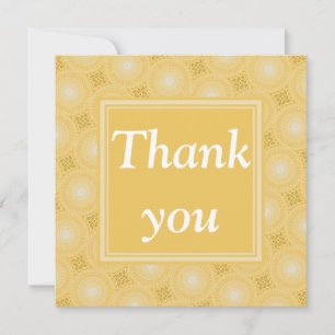 Carte De Remerciements Monogramme jaune cercles motif