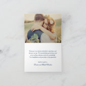 Carte De Remerciements Monogramme Mariage bleu marine classique (Intérieur)