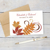 Carte De Remerciements Monogramme Mariage Feuille en chute rustique