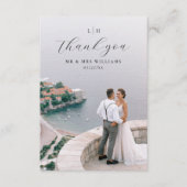 Carte De Remerciements Monogramme mariage | Photo de script élégant et mo (Devant)