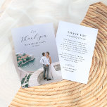 Carte De Remerciements Monogramme mariage | Photo de script élégant et mo<br><div class="desc">Un élégant carte de remerciements photo qui correspond à notre Monogramme | Collection de Mariages photo All In One QR Code. Ce design présente vos initiales et ci-dessous "merci" dans un élégant script. Le dos de la carte comporte un message de remerciement chaleureux personnalisé pour l'express de votre gratitude à...</div>