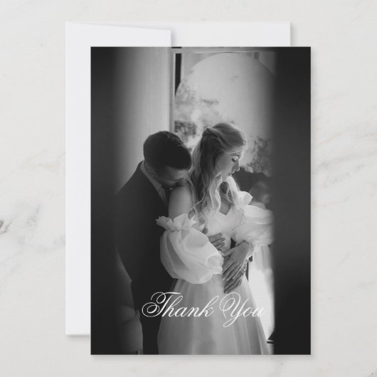 Carte De Remerciements Monogramme minimaliste moderne (Devant)