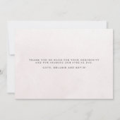 Carte De Remerciements Monogramme moderne | mariage de grille de deux (Dos)