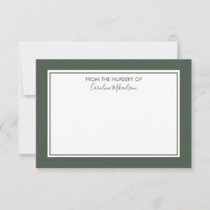 Carte De Remerciements Monogramme moderne minimaliste - Vert foncé