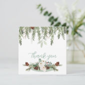 Carte De Remerciements Monogramme Rose d'hiver (Debout devant)