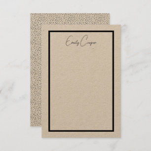 Carte De Remerciements Monogramme Rustique Simple Polka Noir Point Bordur