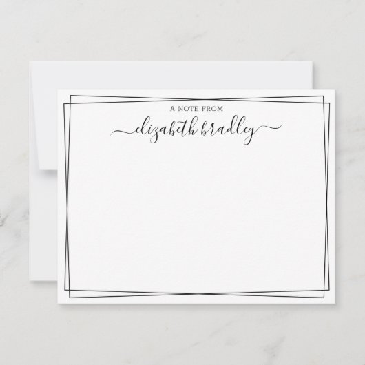 Carte De Remerciements Monogramme Signature Girly Script Du Bureau De (Devant)
