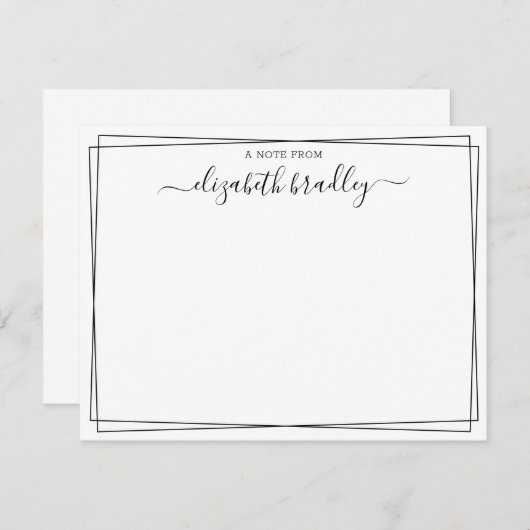 Carte De Remerciements Monogramme Signature Girly Script Du Bureau De (Devant / Derrière)