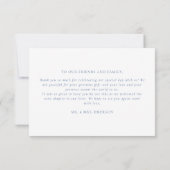 Carte De Remerciements Monogramme traditionnel Crest Bleu Mariage élégant (Dos)