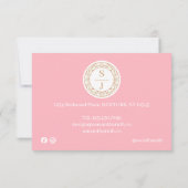 Carte De Remerciements Monogramme végétal de luxe (Dos)