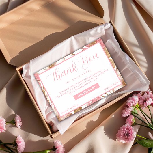 Carte De Remerciements Monogramme végétal de luxe