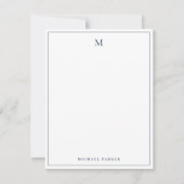 Carte De Remerciements Monogrammed Modern Blue Professional  (Devant)