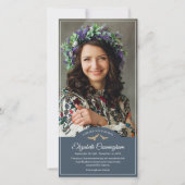 Carte De Remerciements Monogrammes commémoratifs Oiseaux Photo classique (Devant)