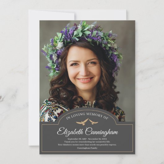 Carte De Remerciements Monographie funéraire Monogramme classique Photo (Devant)