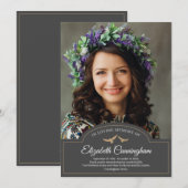 Carte De Remerciements Monographie funéraire Monogramme classique Photo (Devant / Derrière)