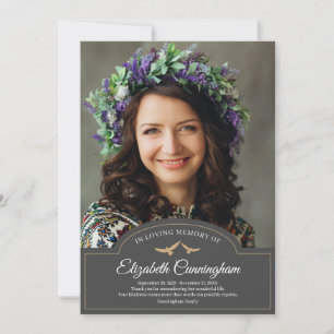 Carte De Remerciements Monographie funéraire Monogramme classique Photo