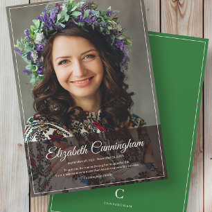 Carte De Remerciements Monographie funéraire Monographie classique modern