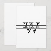 Carte de remerciements monographique personnalisé (Devant / Derrière)