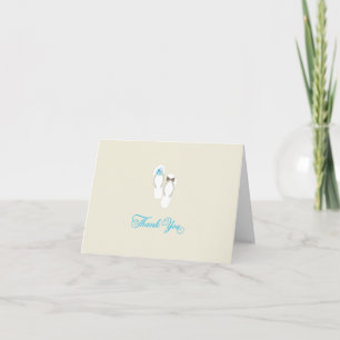 Carte De Remerciements Monsieur et Madame Flip Flops Mariage de plage aux